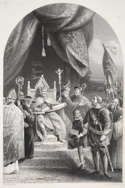 King John sealing Magna Carta, engraved by W. French by James Lonsdale